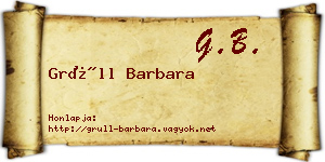 Grüll Barbara névjegykártya